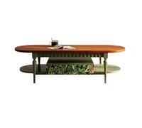GEK208130 mesas de Café Mesa de Centro Ovalada Madera con cajón y Estante Acento Floral rústico Minimalista