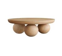 GEK208130 mesas de Café Mesa de Centro Redonda Madera con Patas esféricas Decoración Moderna for Sala Estar Minimalista