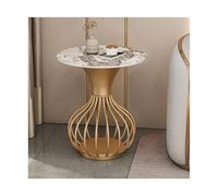 GEK208130 mesas de Café Mesas auxiliares Redondas, Mesa Auxiliar pequeña for la Familia, Mesa Auxiliar for café, té, Sala de Estar, Comedor, Dormitorio, Espacios pequeños Minimalista(Gold)