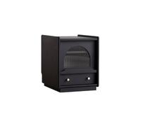 GEK208130 Moderna Gabinete de Almacenamiento con cajones en Color marrón/Negro, mesita de Noche de Madera Maciza for Sala de Estar, Dormitorio, Sala de Estudio Dormitorio(Negro)