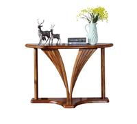 GEK208130 Moderna Mesa Consola de Media Luna for Entrada, Mesa sofá semicircular con Base geométrica, Auxiliar Madera for Sala Estar, Pasillo, vestíbulo, Muebles for el hogar Pasillo(Grande)