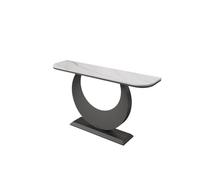 GEK208130 Moderna Mesa de Entrada Negra Consola semicircular Piedra losa Pasillo(Pequeño)