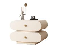 GEK208130 Moderna Mesita de Noche de Madera con Dos cajones, Sencilla, for Dormitorio, Armario de Almacenamiento for el hogar, Color Blanco Dormitorio(Grande)