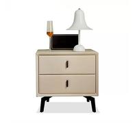 GEK208130 Moderna Mesita de Noche de Madera, mesita de Noche Minimalista for Dormitorio, Almacenamiento de Color sólido, Muebles de Noche, Paquete Suave anticolisión Dormitorio(Beige)
