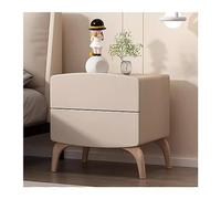 GEK208130 Moderna Mesita de Noche de Madera Sencilla, Organizador de Color Crema Puro, for Dormitorio, hogar, mesita de Noche, Gran Capacidad, cajones Dobles Dormitorio(Beige,Grande)