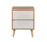GEK208130 Moderna Mesita de Noche de Madera Simplicity con 2 cajones y Resistente mesita de Noche de 4 Patas de Madera, Mesa Auxiliar for sofá for Dormitorio, Sala de Estar Dormitorio