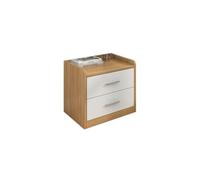 GEK208130 Moderna Mesita de Noche en Color Blanco + archivador de Madera con Dos cajones, Mueble de Almacenamiento de Madera Maciza for Sala de Estar, Dormitorio, Sala de Estudio Dormitorio