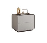 GEK208130 Moderna Mesita de Noche en Color Gris con Dos cajones, Mueble de Almacenamiento de Madera Maciza for Sala de Estar, Dormitorio y Sala de Estudio Dormitorio(Grande)