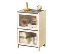 GEK208130 Moderna Mesita de Noche Minimalista, Estante pequeño, Almacenamiento, mesita de Noche, Almacenamiento de Madera con Puerta de Vidrio, Mueble de Noche Sencillo Dormitorio(C)