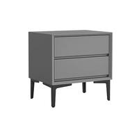 GEK208130 Moderna Mesita de Noche Minimalista Vintage, mesita de Noche de Madera de Color sólido, Almacenamiento, cajón Doble, Mueble de Noche de Gran Capacidad Dormitorio(Grey,Medio)