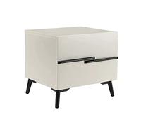 GEK208130 Moderna Mesita de Noche Moderna y Elegante de Madera con 2 cajones de Almacenamiento for Dormitorio, Sala de Estar, Oficina, Mesa Auxiliar Dormitorio(Blanco)