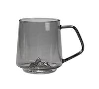 GEK208130 Moderno 15.2oz Smoky Gray Glass Coffee Mugs with Handle, Borosilicate Cups for Latte Cappuccino and Tea Fiestas