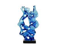 GEK208130 Moderno Adorno Abstracto de Resina for Sala Estar, Gran Pieza Decorativa Transparente for la Entrada Escultura(Blue)