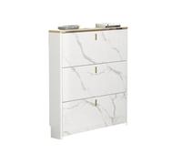 GEK208130 Moderno Armario de Entrada Minimalista Moderno y Estrecho, Organizador de Zapatos Oculto con 3 cajones abatibles for pasillos, armarios y Salas de Estar, Color Blanco. Organizador