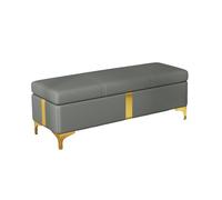 GEK208130 Moderno Banco de Almacenamiento for Dormitorio, Extremo de la Cama, sofá de Cuero, Banco, Ventana, Chimenea, Almacenamiento de Juguetes... Decorativo(Grey,150 * 40 * 45cm)
