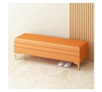 GEK208130 Moderno Banco de Almacenamiento tapizado con Borde de Clavo | otomana con Almacenamiento for Sala de Estar y Dormitorio | Muebles Decorativos for el hogar Decorativo(Orange,80 * 40 * 40cm)