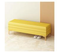 GEK208130 Moderno Banco de Almacenamiento tapizado con Borde de Clavo | otomana con Almacenamiento for Sala de Estar y Dormitorio | Muebles Decorativos for el hogar Decorativo(Yellow,80 * 40 * 40cm)