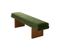 GEK208130 Moderno Banco de Noche Verde for Dormitorio, vestidor, Banco Largo Madera y Tela Decorativo(Grande)
