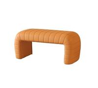 GEK208130 Moderno Banco de pie de Cama, Taburete Cambiador de Zapatos for Entrada, Taburete Cambiador de Zapatos Muy Estrecho for guardarropa, Taburete de sofá Decorativo(Orange,Medio)