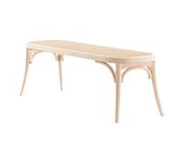 GEK208130 Moderno Banco de Silla de ratán, Silla de Comedor de Madera Maciza, Taburete de cabecera de ratán Natural for Ocio en el hogar, Banco de Zapatos Decorativo(Blanco)