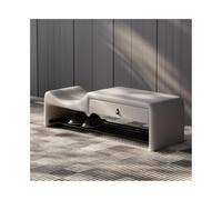 GEK208130 Moderno Banco de Zapatos de Entrada Simple Italiano con cajón de Almacenamiento for Padres e Hijos, Zapatero de Acero Inoxidable de Altura Decorativo(Light Gray,Pequeño)