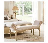 GEK208130 Moderno Banco Francés De Madera Maciza for Dormitorio, Otomana De Almacenamiento De Tela Tapizada, Taburete De Noche De Tela Clásica Europea Dormitorio Cama Sofá Cama Banco Decorativo