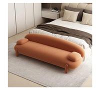 GEK208130 Moderno Banco Largo tapizado, Moderno Banco de Cama con Marco de Madera otomana, Banco Decorativo for Entrada, Comedor, Sala de Estar Decorativo(Orange,150 * 55 * 60cm)