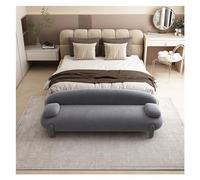 GEK208130 Moderno Banco Largo tapizado, Moderno Banco de Cama con Marco de Madera otomana, Banco Decorativo for Entrada, Comedor, Sala de Estar Decorativo(Dark Grey,180 * 55 * 60cm)