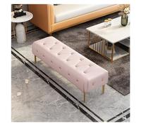 GEK208130 Moderno Banco tapizado con Asiento Acolchado, reposapiés con Patas de Metal Resistente, Banco de Cuero for Dormitorio, Sala de Estar, Entrada Decorativo(Pink,120**40 * 43cm)
