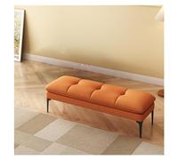 GEK208130 Moderno Bancos tapizados for Dormitorio, Taburete reposapiés con Patas de Metal for Entrada, Comedor, Dormitorio, Extremo de la Cama Decorativo(Orange,120 * 40 * 40cm)