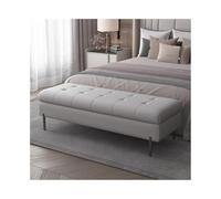 GEK208130 Moderno Dormitorio Cama Reposapiés Cama Cama Reposapiés Cama de Madera Maciza Frente Sofá Taburete Almacenamiento Taburete de Almacenamiento Taburete de Noche Decorativo(Light Gray)