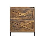 GEK208130 Moderno Gabinete de Almacenamiento de Zapatos con 2 cajones abatibles, Organizador Independiente con Patas de Metal for Entrada, gabinete de Zapatero Estrecho Organizador