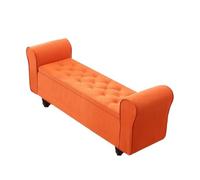 GEK208130 Moderno Mesilla de Noche Multifuncional for Dormitorio, Taburete for sofá, Tienda de Ropa, Banco for Zapatos Decorativo(Orange,Pequeño)