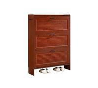 GEK208130 Moderno Organizador de Zapatos con 3 cajones abatibles, Zapatero marrón Empotrado for Almacenamiento Estrecho en la Entrada, Estante Independiente Estrecho Organizador