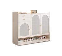 GEK208130 Moderno Organizador de Zapatos de Madera Maciza de 120 cm for el hogar, Armario de Entrada, Sencillo, de Gran Capacidad, Color Blanco Organizador