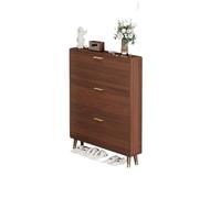 GEK208130 Moderno Organizador de Zapatos Estrecho Oculto con 3 cajones abatibles, Moderno y Minimalista, for recibidor, Pasillo, Armario y Sala de Estar, Color marrón. Organizador