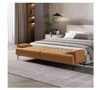 GEK208130 Moderno Otomana tapizada - Taburete tapizado for Maquillaje y Dormitorio, reposapiés de Cuero con Brazos Decorativo(Orange,180 * 45 * 45cm)