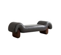 GEK208130 Moderno Sofá de Cuero en la Sala Estar Banco Largo Madera al pie Cama el Dormitorio Decorativo(Medio)