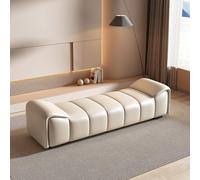 GEK208130 Moderno Taburete de Cuero for cabecera de Cama, Sencillo y Moderno, for Dormitorio, Ligero, de Lujo, for guardarropa, Banco Largo, Zapatero Decorativo(Cream White,Pequeño)