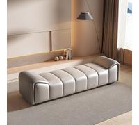 GEK208130 Moderno Taburete de Cuero for cabecera de Cama, Sencillo y Moderno, for Dormitorio, Ligero, de Lujo, for guardarropa, Banco Largo, Zapatero Decorativo(Dark Gray+Light Gray,Pequeño)