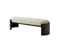 GEK208130 Moderno Taburete de Cuero for Cambiar Zapatos, for Uso doméstico, sofá Largo for casa huéspedes, vestidor, Taburete Madera Blanca for el Final la Cama, for Dormitorio Decorativo(Medio)