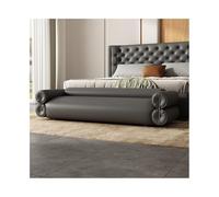 GEK208130 Moderno Taburete de Noche Largo de Cuero Genuino for Dormitorio, Taburete de sofá, Moderno y Sencillo, sofá pequeño for Sala de Estar Decorativo(Grey,Grande)