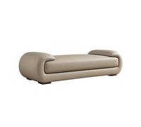 GEK208130 Moderno Taburete de pie de Cama, Minimalista, for Dormitorio, Sala de Estar, sofá Largo, Taburete de Cuero, Taburete de Noche, tocador Decorativo(Milk Coffee,Pequeño)