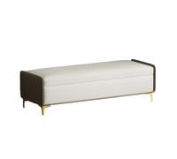 GEK208130 Moderno Taburete de pie de Cama, Taburete for Cambiar Zapatos, Banco de Entrada, Tienda de Ropa, guardarropa, sofá de Descanso, Taburete de Almacenamiento Decorativo(Bruin,Medio)