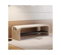 GEK208130 Moderno Taburete for Cambiar Zapatos en la Puerta, Zapatero, Almacenamiento, Taburete de Dos usos, Dormitorio, Sencillo, mesita de Noche, Banco for Sentarse Decorativo(Beige White,Medio)