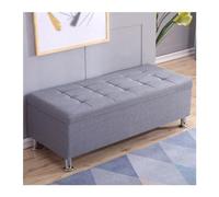 GEK208130 Moderno Taburete Rectangular for sofá, Taburete for lustrar Zapatos, for mesita de Noche, Almacenamiento Multifuncional, taburetes for vestidor Decorativo(Grey,140 * 40 * 40cm)