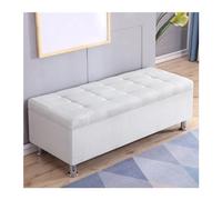 GEK208130 Moderno Taburete Rectangular for sofá, Taburete for lustrar Zapatos, for mesita de Noche, Almacenamiento Multifuncional, taburetes for vestidor Decorativo(Blanco,50 * 30 * 35cm)