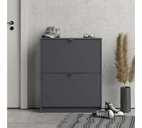 GEK208130 Moderno Zapatero con Sistema de Almacenamiento de Zapatos, Organizador con 2 cajones, Color Negro Plomo Organizador