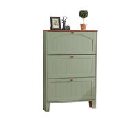 GEK208130 Moderno Zapatero de Madera con 3 cajones abatibles de 30 cm de Ancho, Sencillo y Moderno, for Uso doméstico, recibidor o recibidor. Organizador(Green)