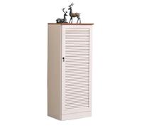 GEK208130 Moderno Zapatero de una Sola Puerta con persianas Transpirables y Estante Ajustable for Zapatos. Organizador(Blanco)